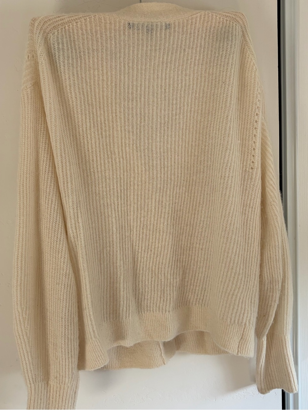 Quince Ivory Button Front Ribbed Cashmere Cardigan - Picture 3 of 3